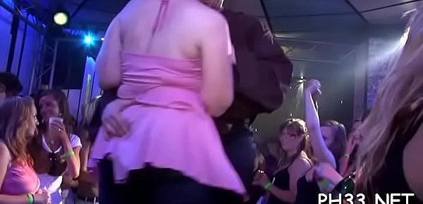  Yong girls drilled hard after dance from behind by darksome waiter
